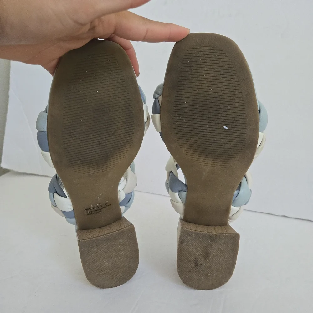 DV Dolce Vita Polly Faux Leather Slide Heeled Sandals Size 6.5